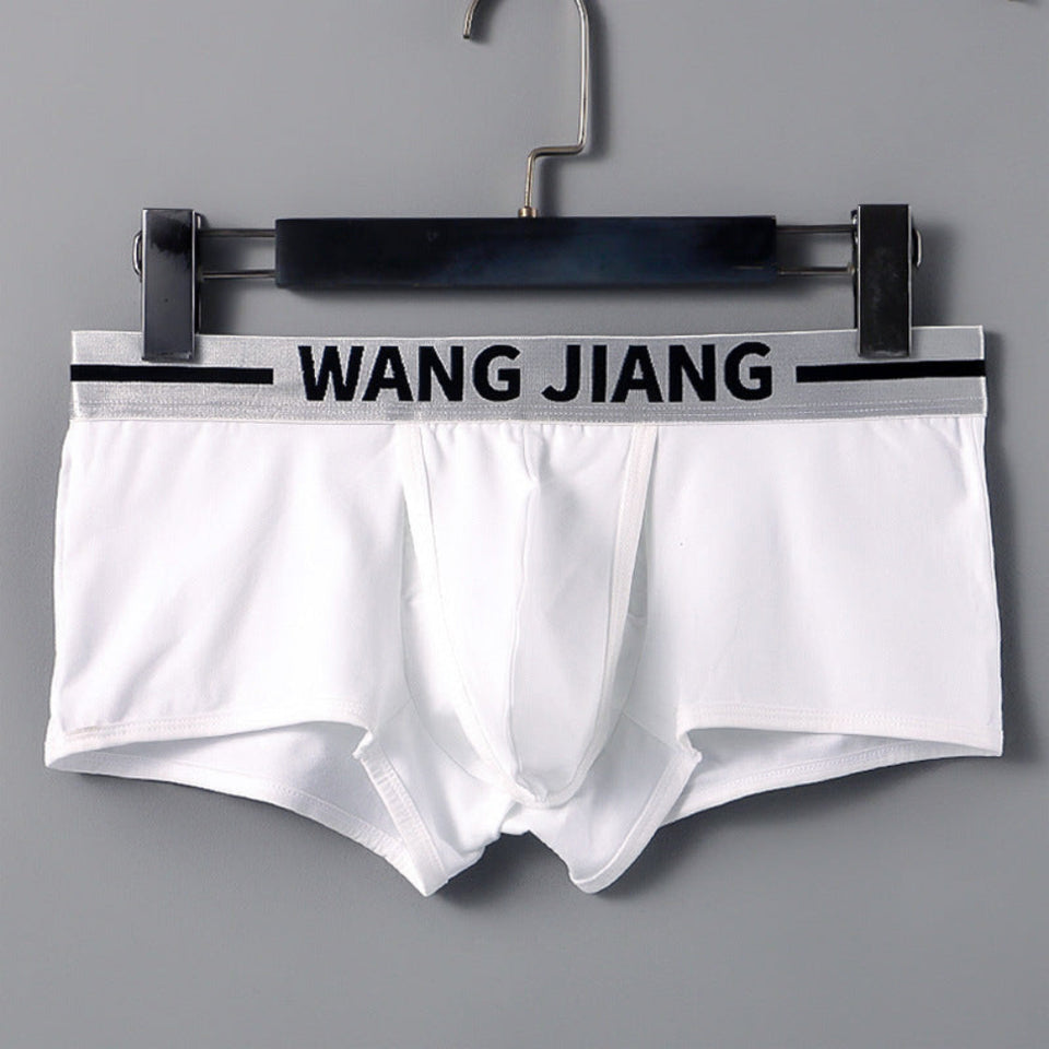 Men's cotton boxer briefs in black, blue, and white featuring breathable fabric, a supportive pouch, and a comfortable elastic waistband.