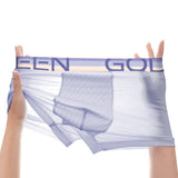 Men's breathable ice silk boxer briefs with lightweight, comfortable fit.