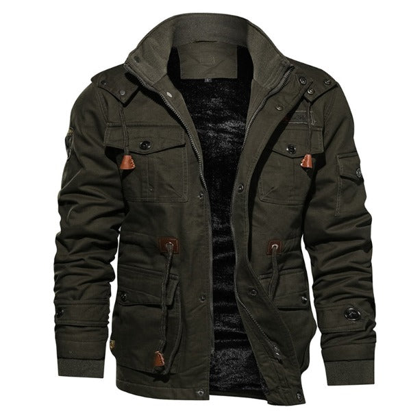 Men Winter Fleece Jacket Warm Hooded Coat Thermal Thick Outerwear Male Military Jacket fashionlinko.com