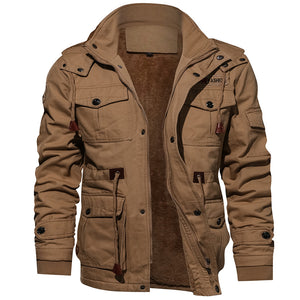 Men Winter Fleece Jacket Warm Hooded Coat Thermal Thick Outerwear Male Military Jacket fashionlinko.com