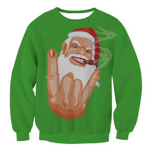 Autumn Winter Fashion Ugly Christmas Sweater Santa Elf Funny Pullover Womens Mens Print Sweaters Tops Clothing - Image #24