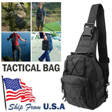 Men Backpack Tactical Sling Bag Chest Shoulder Body Molle Day Pack Pouch Black - Fashionlinko