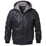 Winter Fashion Motorcycle Leather Jacket Men Slim Fit Oblique Zipper PU Jackets Autumn Mens Leather Biker Coats Warm Streetwear - Fashionlinko.com