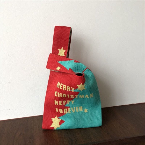 Christmas Knit Bag Festive Tote - Fashionlinko