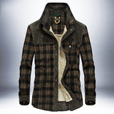 Winter Jacket Men Thicken Warm Fleece Jackets Coats Pure Cotton Plaid Jacket Military Clothes - Fashionlinko.com