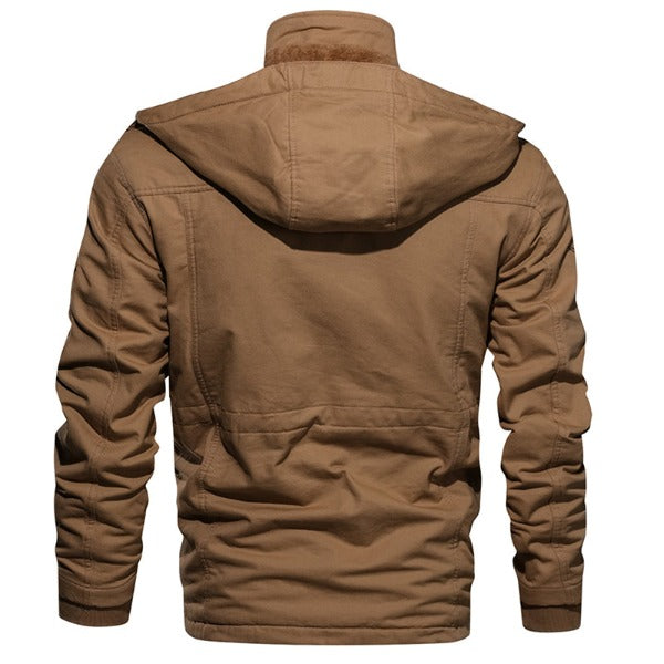 Men Winter Fleece Jacket Warm Hooded Coat Thermal Thick Outerwear Male Military Jacket fashionlinko.com