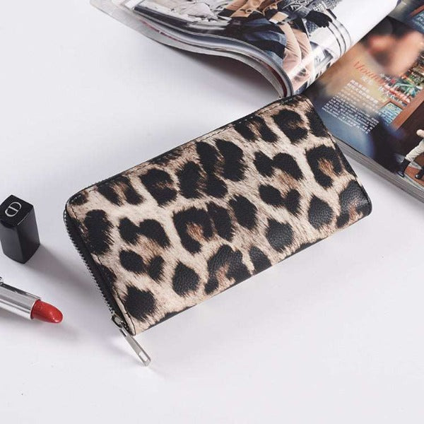 Fashion Long Zipper Women Wallets Bright Leather Black and White Wallet Wallet Prismatic Bag Flower Corner Clutch Bag Purse - Fashionlinko