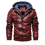 Winter Fashion Motorcycle Leather Jacket Men Slim Fit Oblique Zipper PU Jackets Autumn Mens Leather Biker Coats Warm Streetwear - Fashionlinko.com