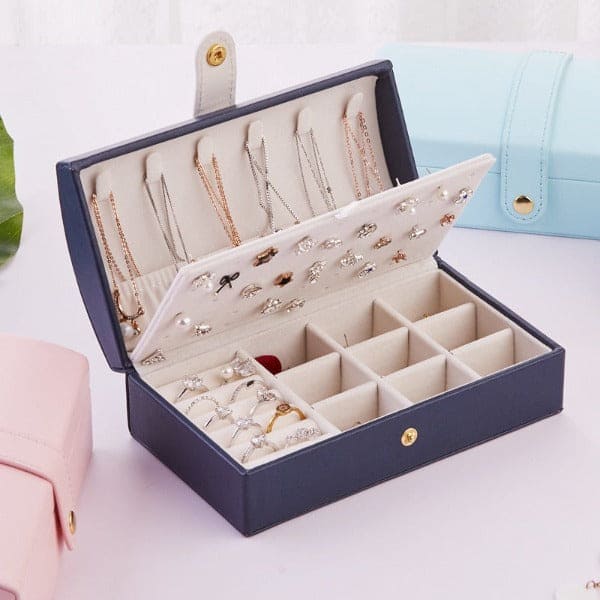 Portable PU Earrings Jewelry Box Earrings Necklace Ring Jewelry Storage Box Earrings Jewelry Box Storage Box