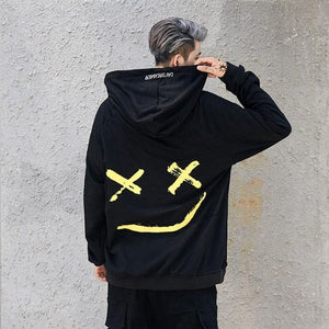 Suppliers Usa Men Hoodies Sweatshirts Smile Print Headwear Hoodie Hip Hop Streetwear Clothing Media 