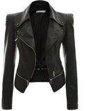 Motorcycle leather jacket jacket zipper two leather jacket - Fashionlinko.com