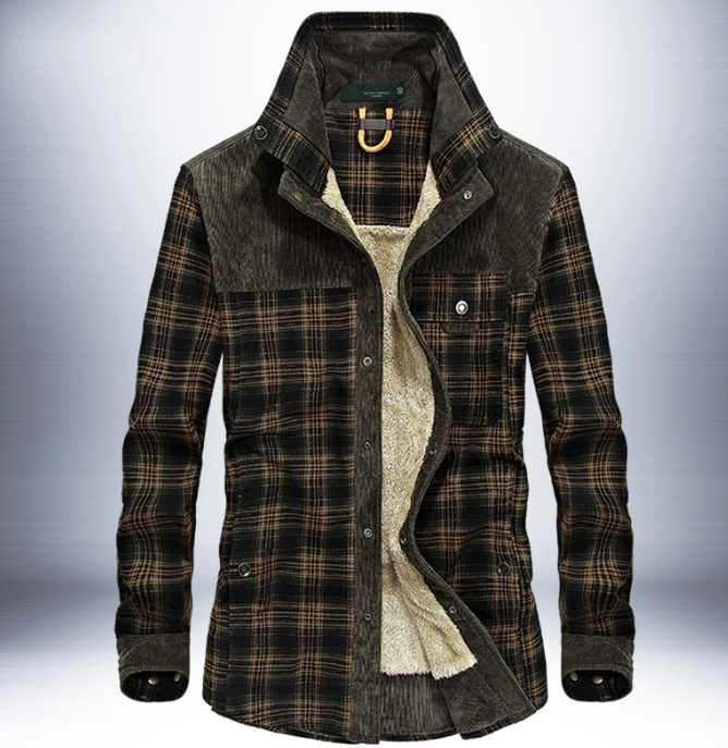 Winter Jacket Men Thicken Warm Fleece Jackets Coats Pure Cotton Plaid Jacket Military Clothes - Fashionlinko.com