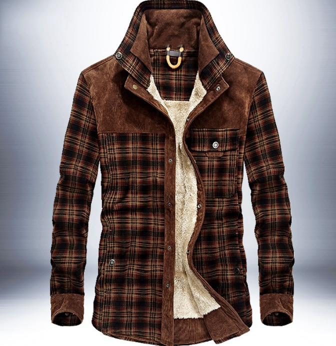 Winter Jacket Men Thicken Warm Fleece Jackets Coats Pure Cotton Plaid Jacket Military Clothes - Fashionlinko.com