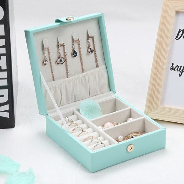 Single-Layer PU Simple Jewelry Storage Box Creative Portable Jewelry Box Earrings Ring Small Jewelry Box