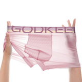 Men's breathable ice silk boxer briefs with lightweight, comfortable fit.