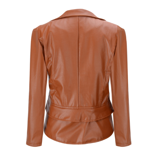 Motorcycle leather jacket jacket zipper two leather jacket - Fashionlinko.com