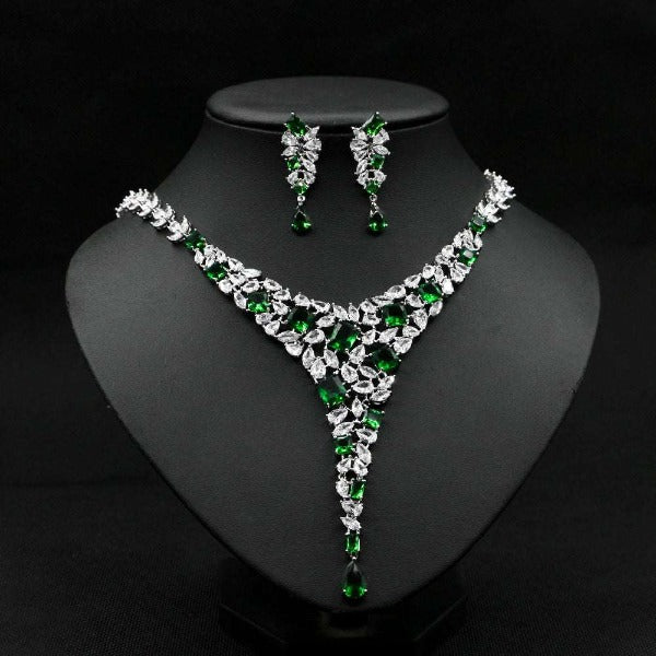 product information Colorful Zircon Wedding Jewelry Set - Fashionlinko