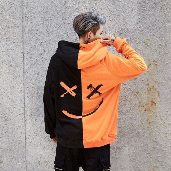 Suppliers Usa Men Hoodies Sweatshirts Smile Print Headwear Hoodie Hip Hop Streetwear Clothing Media 