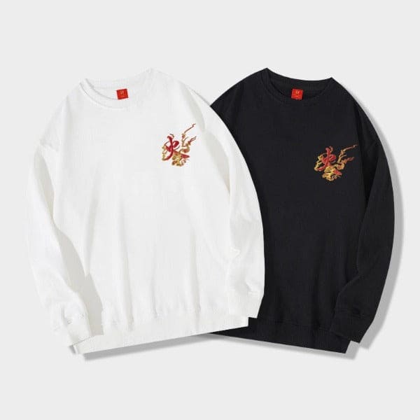 National trend men clothing heavy industry Phoenix embroidery heavy sweatshirt new top casual national trend Media 