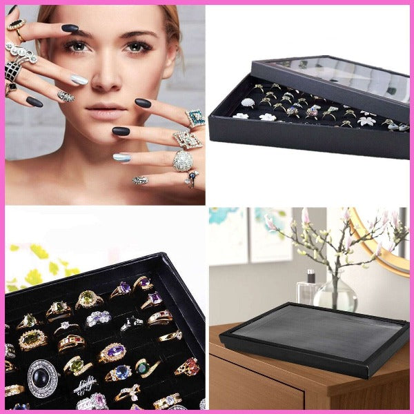 Ring Organizer Try with Transparent Lid Ring Holder - Fashionlinko