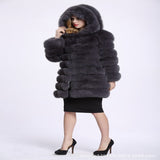 Hoodie plush faux fur coat women fur winter woman coat Plus size thick long warm coat outerwear overcoat Media 