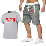 Cotton T Shirts+Shorts Men Sets Brand Clothing Two Pieces Tracksuit