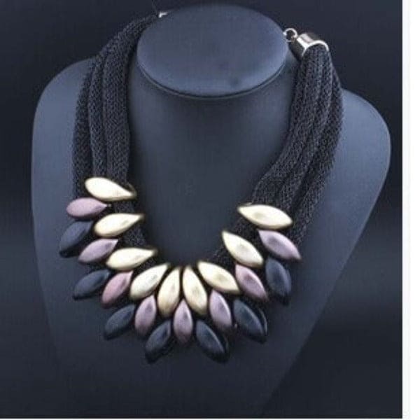 Multi layer woven tassel women's necklace jewelry Media 