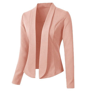 Blazers Women Fashion Solid Tops Long Sleeve Jacket Ladies Office Wear Cardigan Coat brand high quality woman clothing