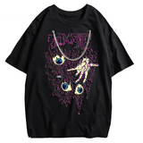 Zombie Horror Gothic Washed Cotton Oversized T-Shirt