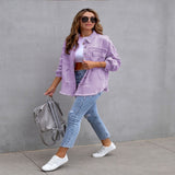 Fashion Ripped Shirt Jacket Female Autumn And Spring Casual Tops Womens Clothing fashionlinko.com