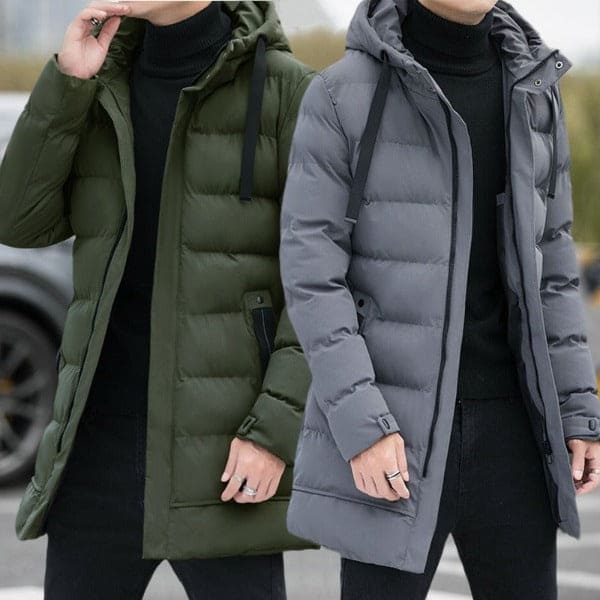 Medium Length Cotton Padded Jacket Men's Hooded Cotton Jacket Winter New Down Cotton Jacket Long Cotton Padded Jacket Winter Coat Media 