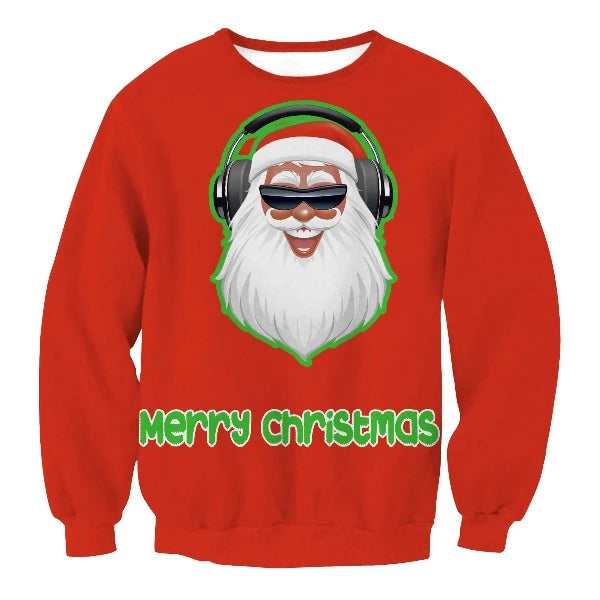 Autumn Winter Fashion Ugly Christmas Sweater Santa Elf Funny Pullover Womens Mens Print Sweaters Tops Clothing - Image #10