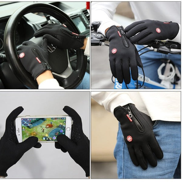 Touch Screen Windproof Outdoor Sport Gloves,Men Women Winter Fleece Thermal Warm Running Gloves,Anti-slip Cycling Gloves Media 