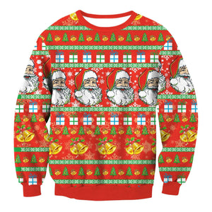 Autumn Winter Fashion Ugly Christmas Sweater Santa Elf Funny Pullover Womens Mens Print Sweaters Tops Clothing - Image #13