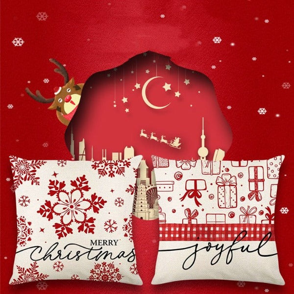 Christmas Pillow Cover Festive Linen - Fashionlinko