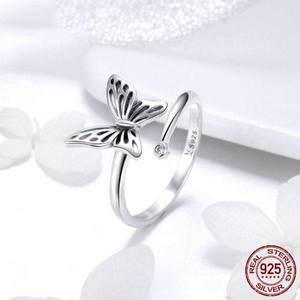 925 Sterling Silver Butterfly Rings