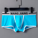 Men's cotton boxer briefs in black, blue, and white featuring breathable fabric, a supportive pouch, and a comfortable elastic waistband.