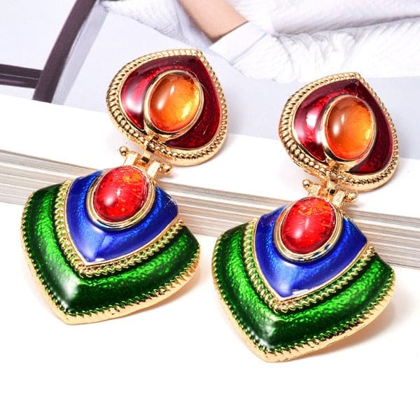Fashion Earrings Oiled Colorful Jewelry Media 