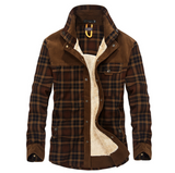 Winter Jacket Men Thicken Warm Fleece Jackets Coats Pure Cotton Plaid Jacket Military Clothes - Fashionlinko.com