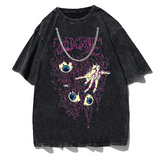 Zombie Horror Gothic Washed Cotton Oversized T-Shirt