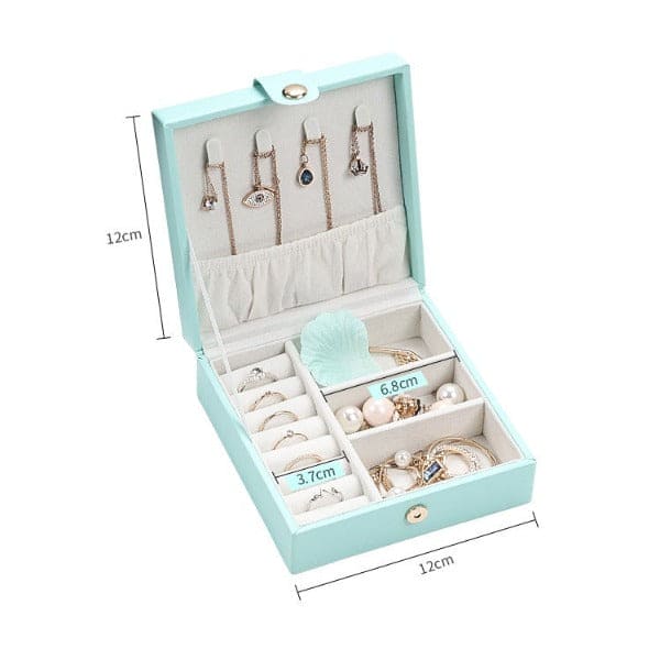 Single-Layer PU Simple Jewelry Storage Box Creative Portable Jewelry Box Earrings Ring Small Jewelry Box 