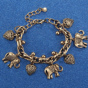 Fashion Retro Jewelry Alloy Carved Elephant Heart Pendant Beach Style Foot Chain Jewelry Women's Jewelry Media 