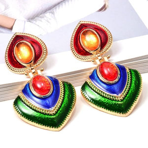 Fashion Earrings Oiled Colorful Jewelry Media 