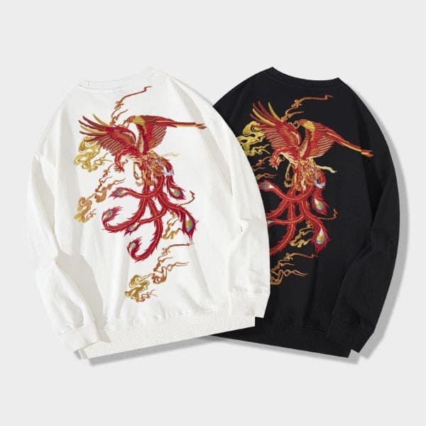 National trend men clothing heavy industry Phoenix embroidery heavy sweatshirt new top casual national trend Media 