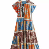 Fashion Woman Chic Multi-Color Stitching Dress Media 