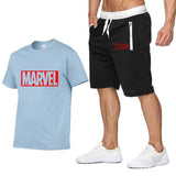 Cotton T Shirts+Shorts Men Sets Brand Clothing Two Pieces Tracksuit