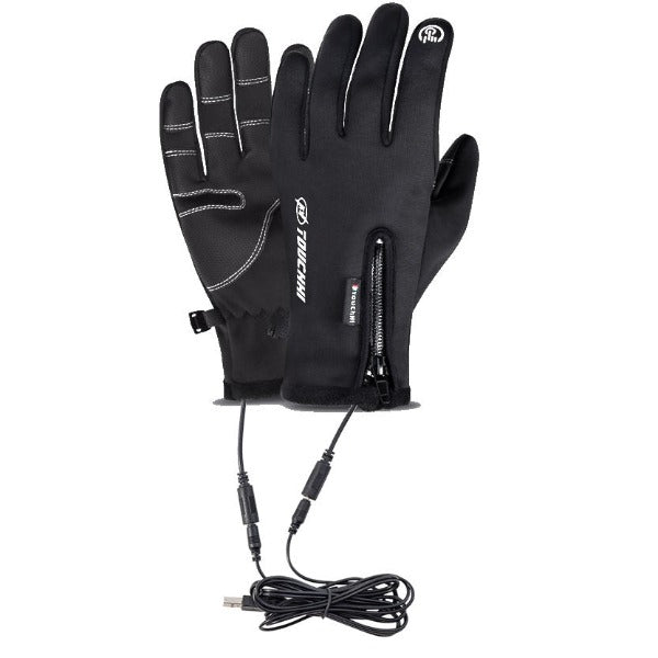 USB heating riding gloves winter outdoor heating gloves touch screen men and women windproof warm riding gloves Media 