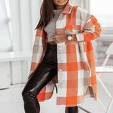 Long Plaid Jackets Coat Women Winter Thick Long Coats Jacket Media 