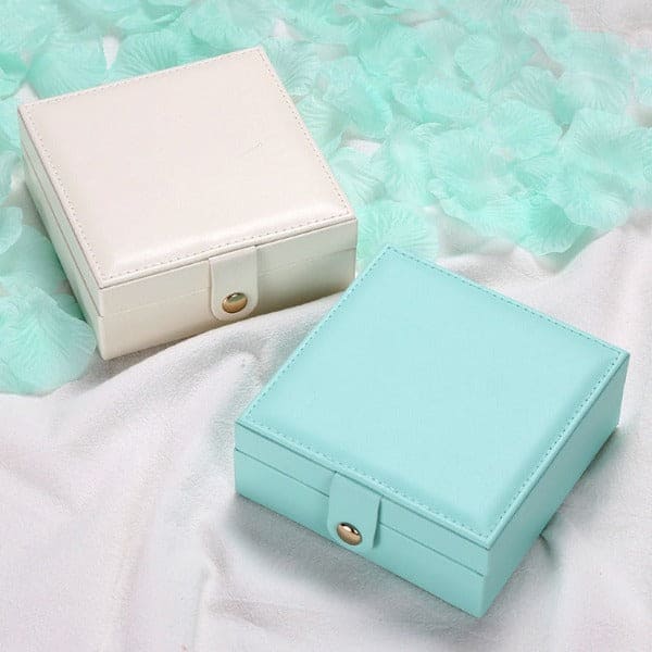 Single-Layer PU Simple Jewelry Storage Box Creative Portable Jewelry Box Earrings Ring Small Jewelry Box
