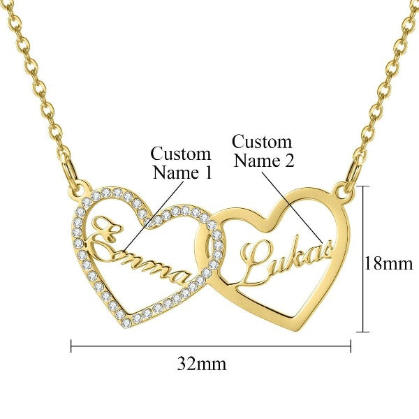 Custom Heart Necklace Personalized Name Necklace Iced Out Choker Custom Crystal Pendant Chain Jewelry For Women Best Friend Gift - Fashionlinko